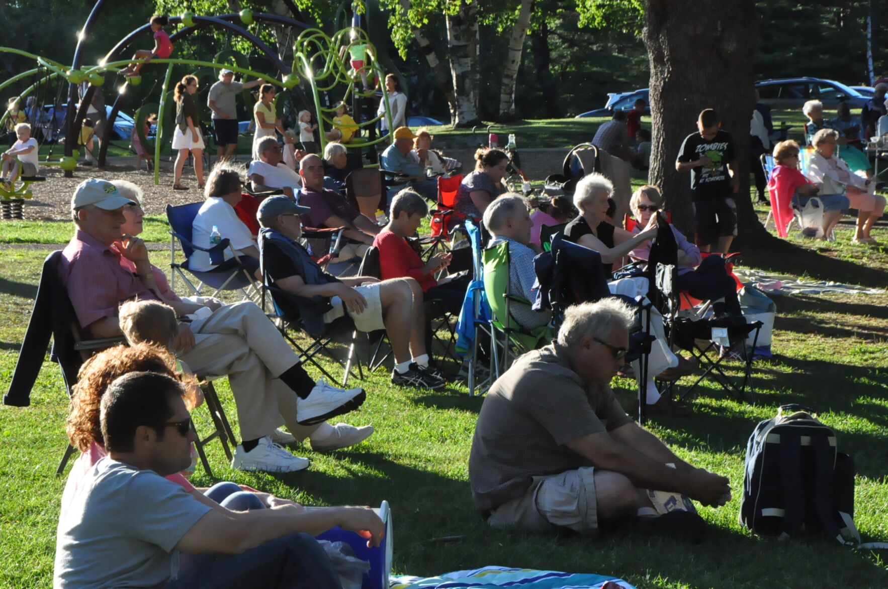 People enjoy music at Windsor Lake